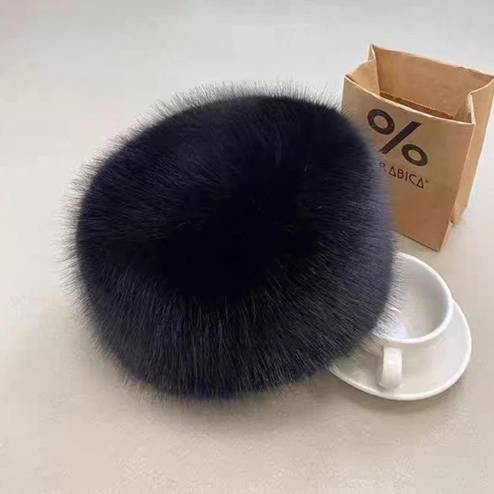 Warm Fluffy Fur Bucket Hat Windproof Mongolian Cap Fashion Panama Cap  Chrismas Gifts
