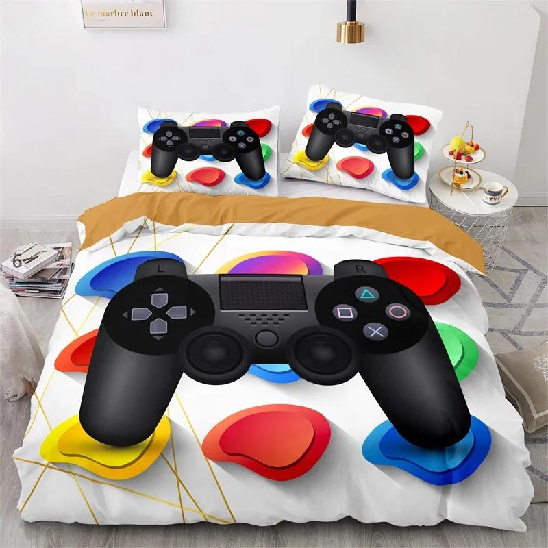 

Comforter Gaming Bedding Set Twin Full Size Kids Gamepad For Boys Girl Bedroom Decor Polyester Game Controller Comforter Comforter (quilt)-EU Single(135*200cm)3pcs