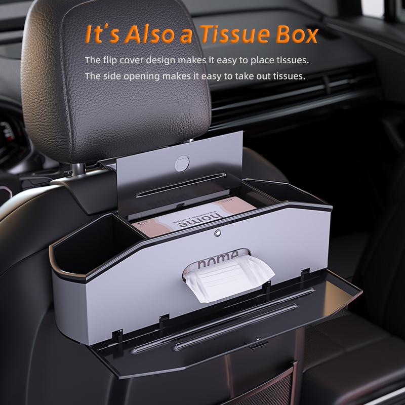 Universal Car Backseat Organizer With Tissue Dispenser Storage Pockets Hooks Multi-function Back Seat Storage Box Auto Interior Accessory