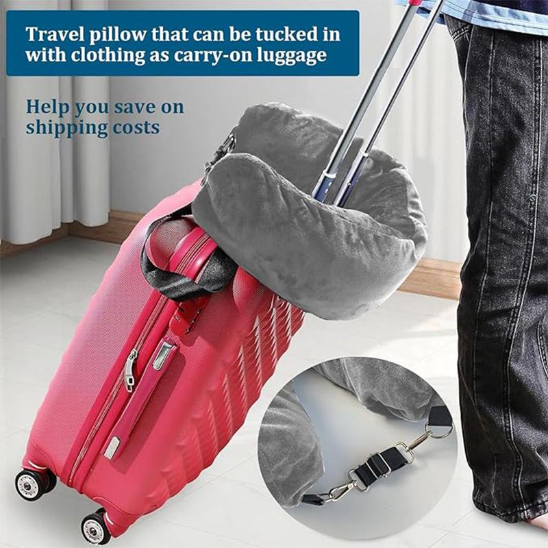 Travel Neck Pillow Stuffable With Clothes Stuffable Neck Pillows Airplanes Multifunctional No Filler Portable Travel Equipped