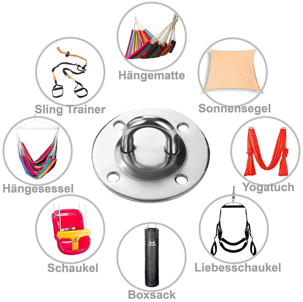 Stainless Steel Ceiling Wall Mount Hook Suspension Bracket Hook For Gym Rings Yoga Hammock Swing Hanging Chair