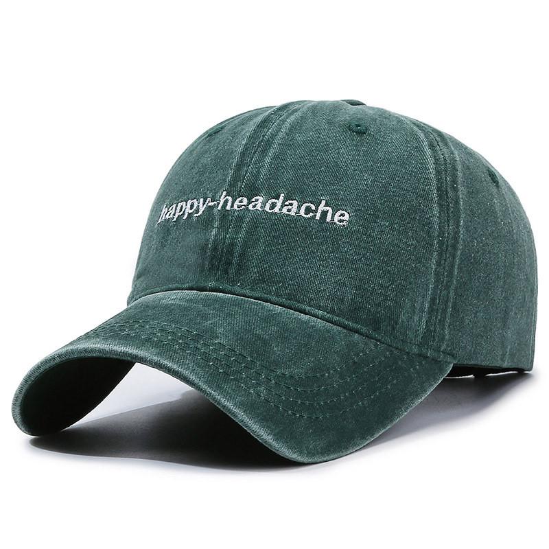 Letter Headache Happy Embroidery Baseball Cap Outdoor Sports Protection Sun