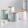 Modern Minimalist Ceramic Wooden Lid Sealed Jar Kitchen Storage Supplies Storage Jar Miscellaneous Grains Coffee Tea Food Jars