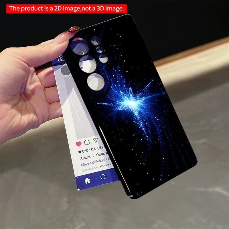 2DFlat Samsung Phone Case Cosmic Blue Starburst Explosion Applicable To Galaxy S22 S23 S24 S25ULTRA S26 A12 A13 A14 A15 A16