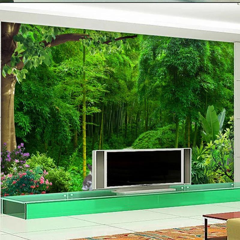 Green Bamboo 3d Mural Bamboo Wall Paper Living Room Bedroom Sofa Tv Background Wallpaper