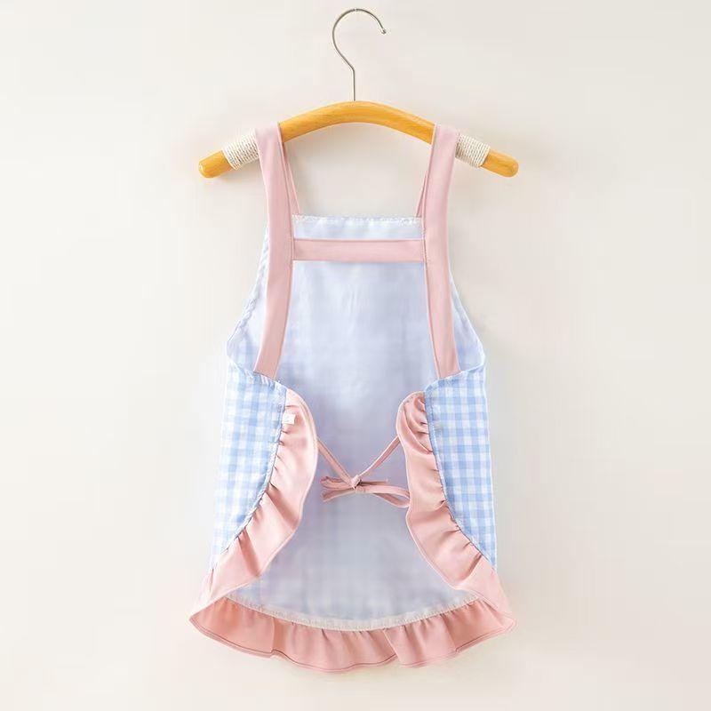 New Medium Large Children's Apron 3 To 6 Years Old Kindergarten Summer Sleeveless Waterproof Dirt-Proof Dressing Baby Eating Bib