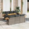 VidaXL Garden Lounge Set with Cushions 7 Pcs Grey Braided Resin Acacia 3327560