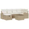 Ensemble de canapé de jardin 7 pièces avec coussins Beige Poly Rattan, Canapé de jardin 2 places avec rangement et coussins 3360422