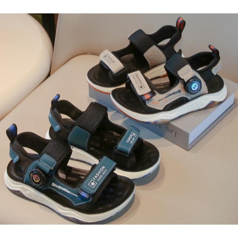 Trendy Summer Boys Sandals, Soft Sole Casual Beach Shoes For Middle and Big Kids