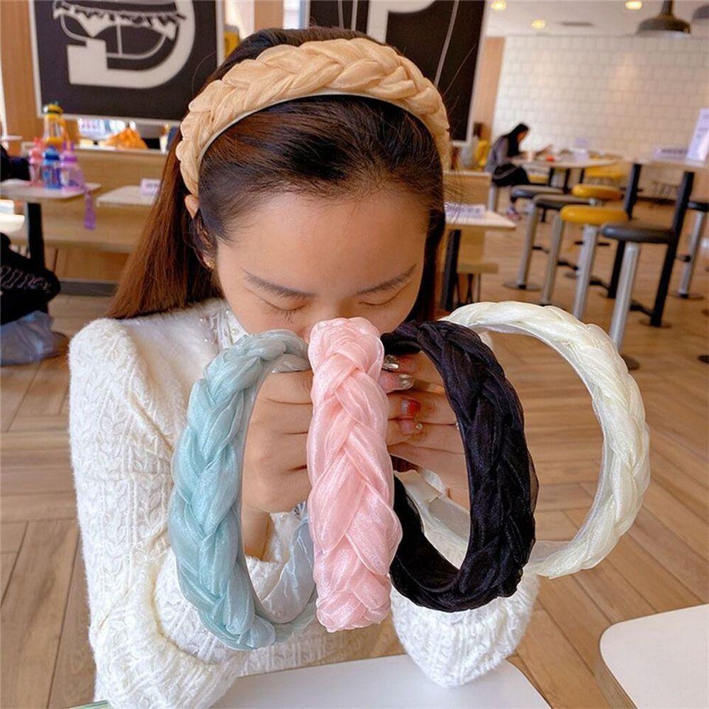 

Headwear Mesh Hairpin Organza Hair Hoop Sweet Wide Edge Headband