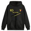 Kids Hoodie - NPZ - Belgium Supporter - Black - No. 10 &; BELGIUM Yellow - 60% Cotton/40% Polyester