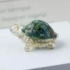 Resin Turtle Aquarium Decor With Natural Crystal Chips For Home Office And Gift