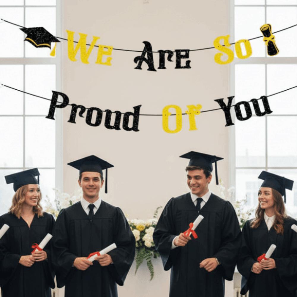 Gold Shining Graduation Party Banner Glitter Decor Graduation Hanging Banner  Photo Background