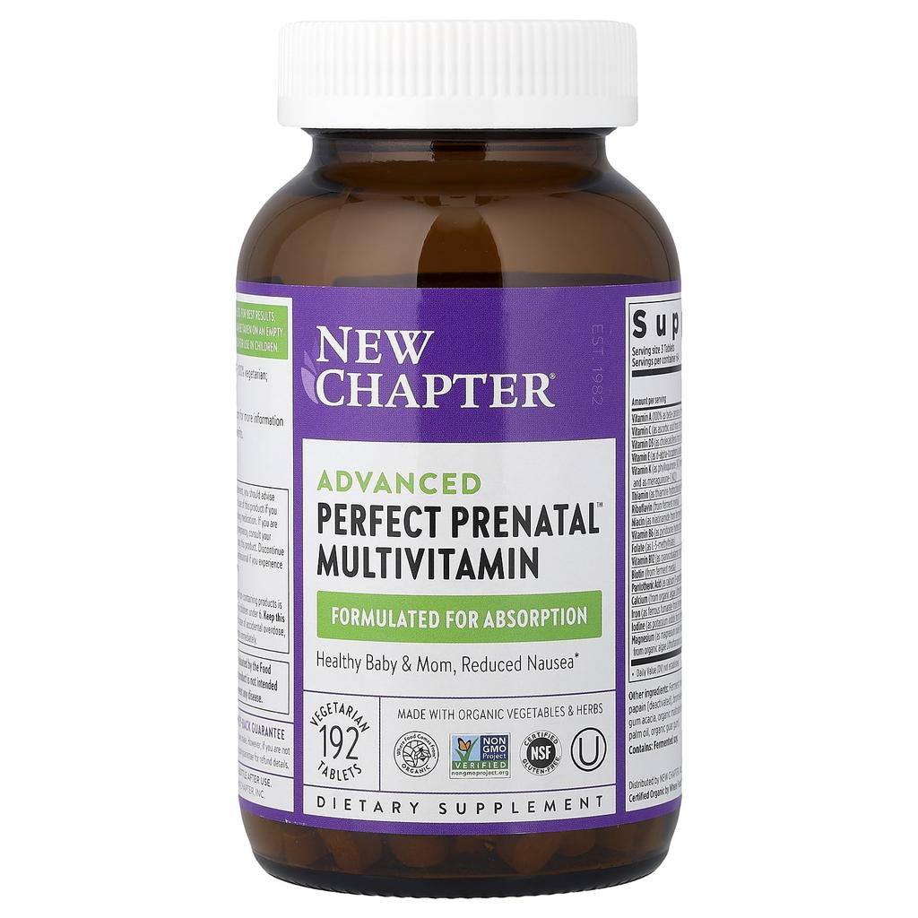 New Chapter Advanced Perfect Prenatal Multivitamin, Veggie Tablets 192 Tablets