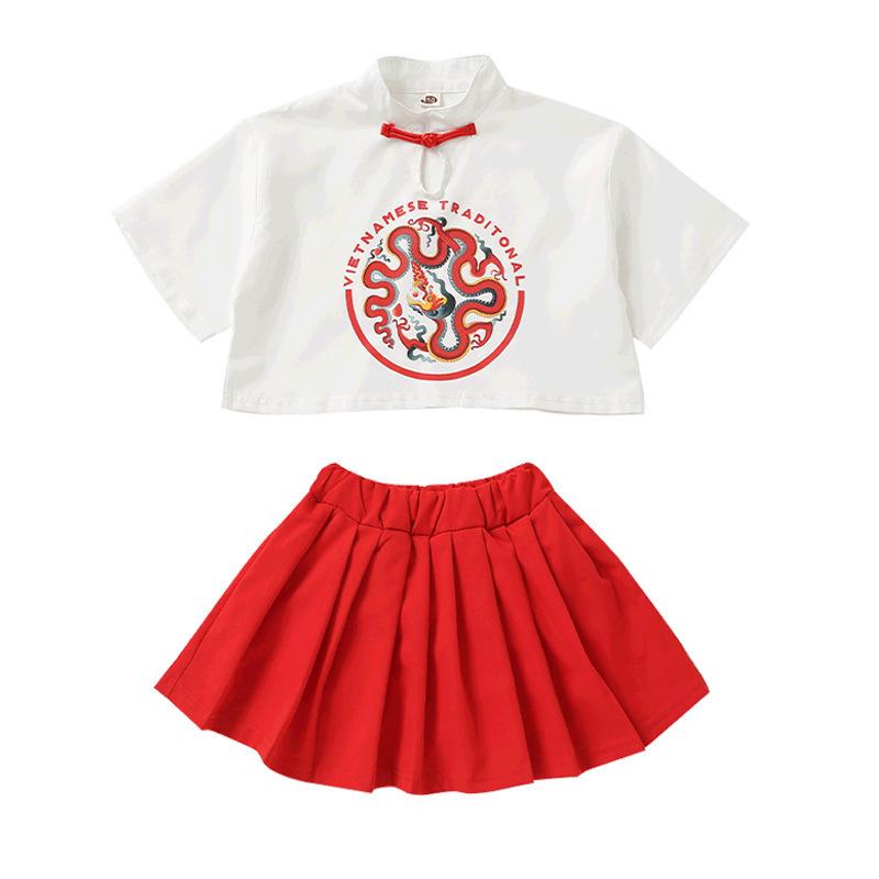 Ethnische Hanfu-Sommergarnitur für Jungen - Chinesischer Stil Schulchor & Abschlussuniform