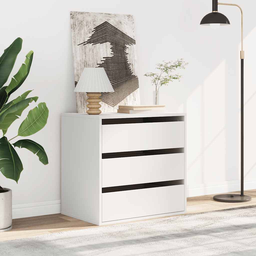 Vidaxl Chest of Drawers, White, 60X41X58 Cm, Wood-based Material