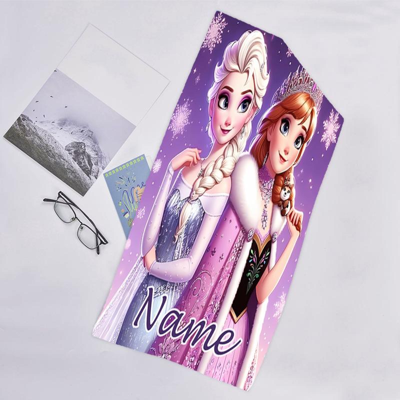 1pc Frozen10 Beach Towel with Custom Name, Beach/Swimming/Bath/Picnic/Camping Towel, Suitable for Seaside Beaches