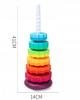 Zakręcona Piramida Spirala Kolorowa Wieża Klocki Tęczowa Edukacyjna 41Cm
