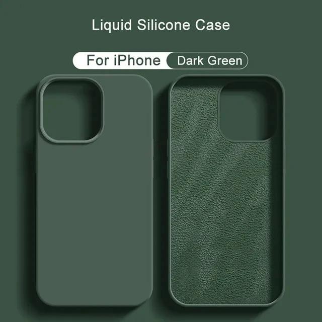 Módny tekutý silikónový kryt na telefón pre iPhone 11 12 13 14 15 Pro Max 8 Plus X XR XS Max Nárazník Nárazuvzdorný Mäkký Kryt Príslušenstvo