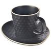 Filiżanka Czarna ze Spodkiem Ceramiczna do Picia Kawy Herbaty 235 ml