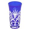 [Authentic Product] Tajima Glass "Edo Kiriko" Small Beer Glass, Diameter Approx. 5.5cm X Height 10cm, Capacity Approx. 120ml, Octagonal Basketweave Pa