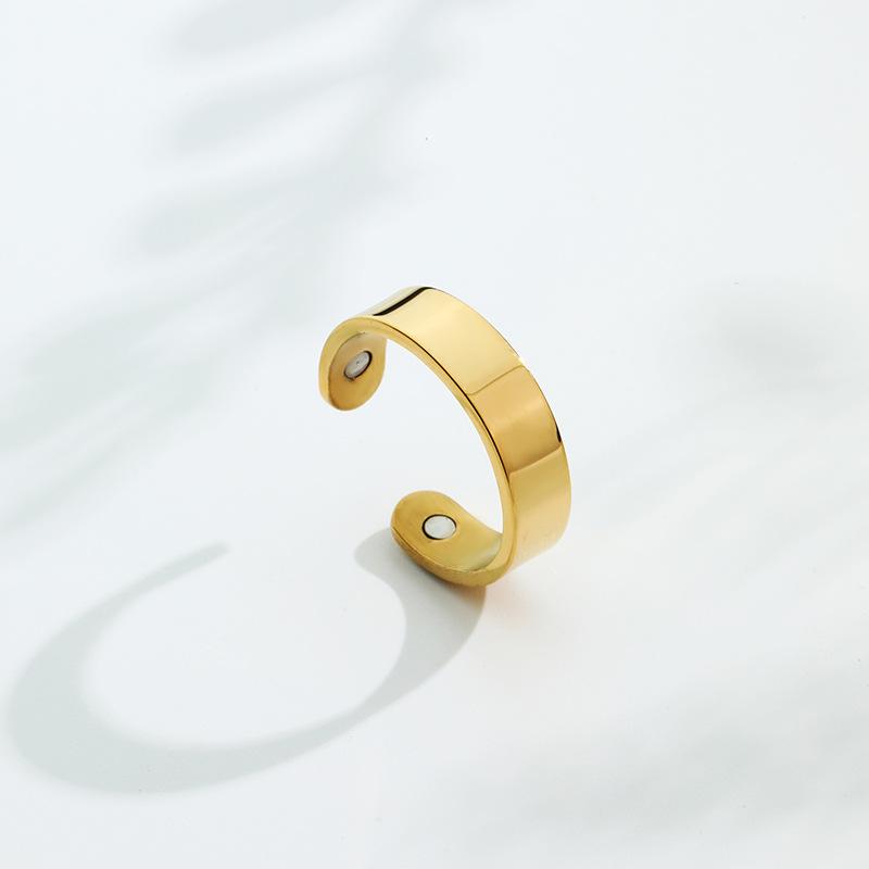 Stainless Steel Magnet Ring Magnetic Opening Stop Snoring Ring Dual Magnetic Healthy Fashion Jewelry Accessories