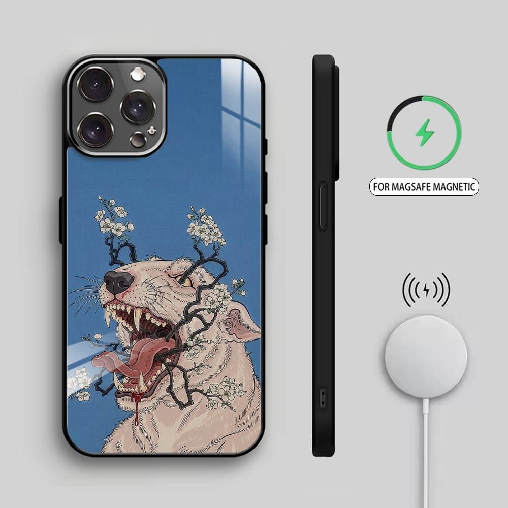 Neo Ukiyo-e Myth Creature    Phone Case For iPhone17,16,15,14,13,12,11 Plus,Pro Max Magnetic For Magsafe Wireless Charging