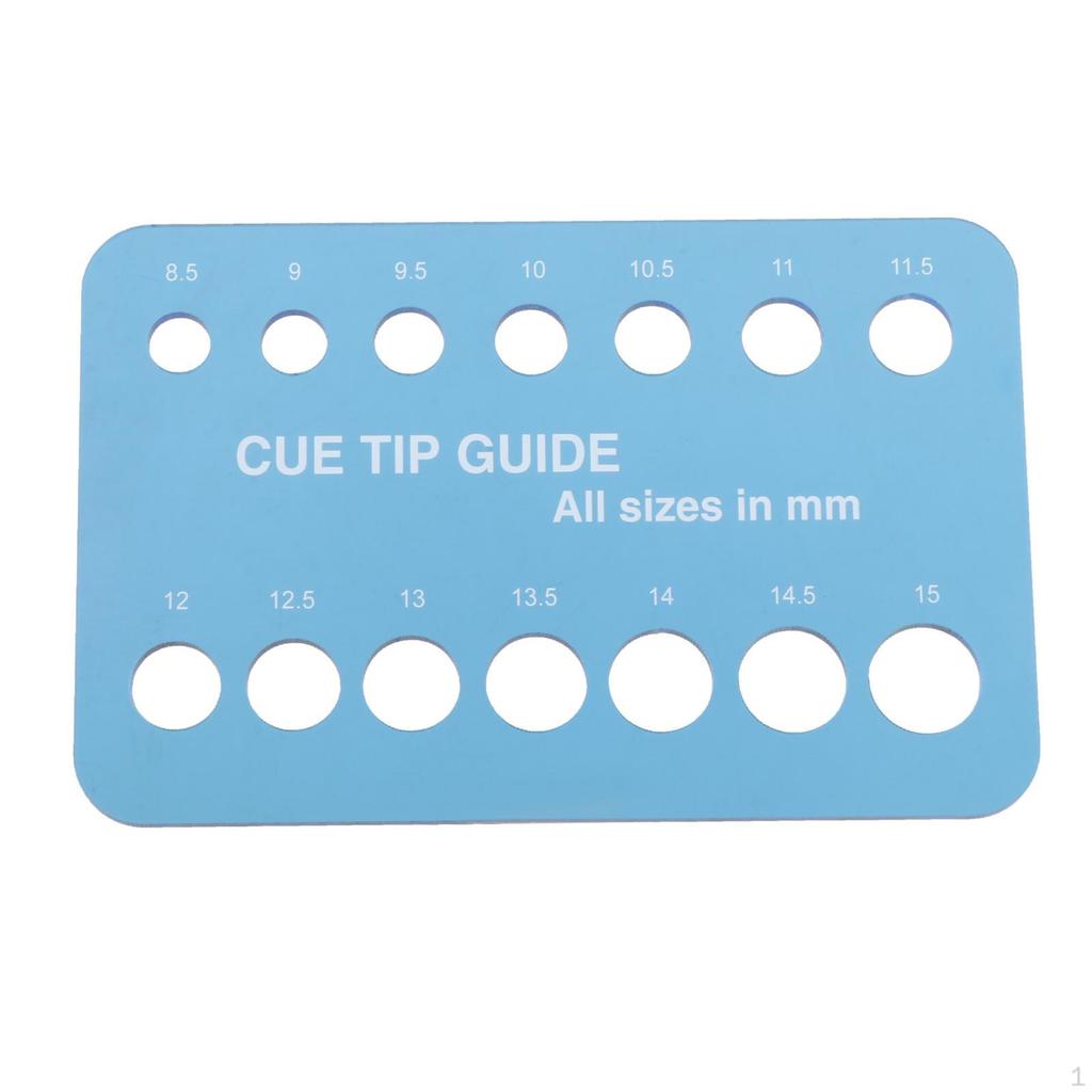 8.5mm-15mm Pool Cue Tip Gauge Acrylic Billiard Supplies Sturdy Compact Lightweight Gift Size