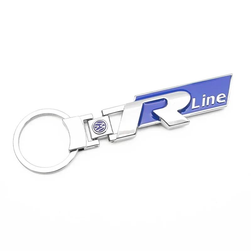 

2025 Hot Volkswagen RLine Keychain With Brand Badge Genuine Zinc Alloy Anti-Theft Car Key Organizer Gift Pendant For Men Women S