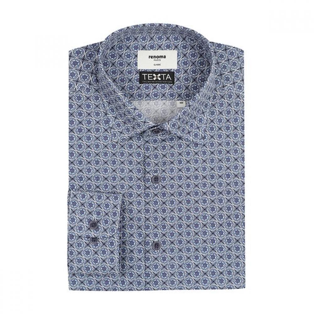 Renoma Classic Shirt Oriental Print Rnssg1040 Bu