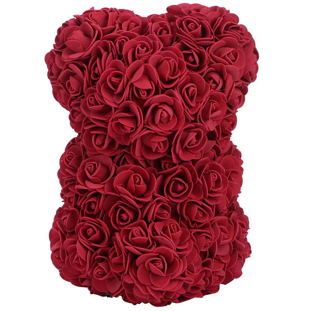 Beautiful Unique Bear Shape Simulation Flower Artificial Rose Decor Gift for Valentine"s DayDark