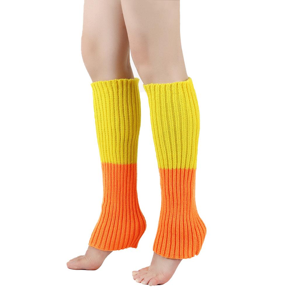 Winter Warm Knitted Leg Warmers Loose Style Lady Boot Knee Stockings Leggings Warm Boots Leg Punk Solid Black Cool Long Socks