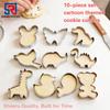 10Pcs Cartoon Cookie Cutters Set Stainless Steel Biscuit Molds Baking