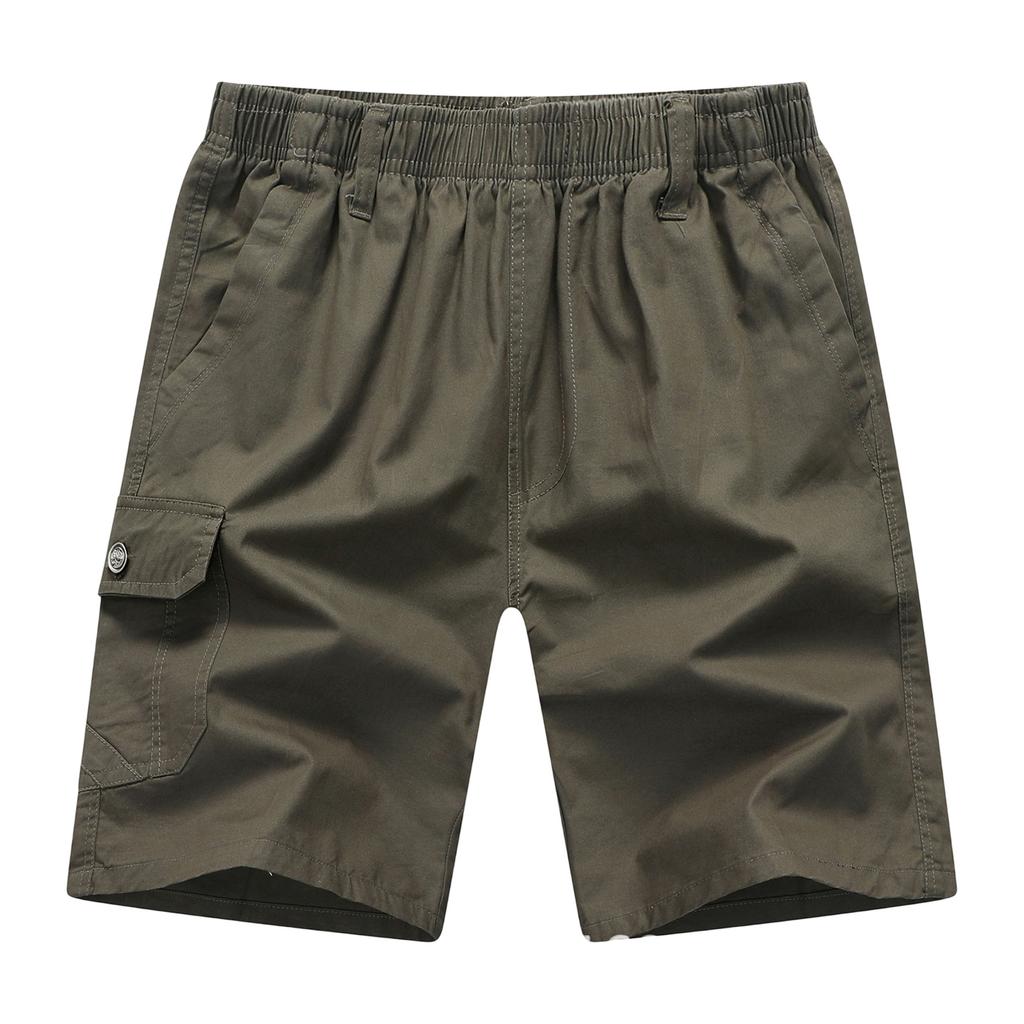 Men's Lightweight Summer Cargo Shorts Multi Pocket Casual Work Shorts Elastic Waist Outdoor Functional Short Pants for Men