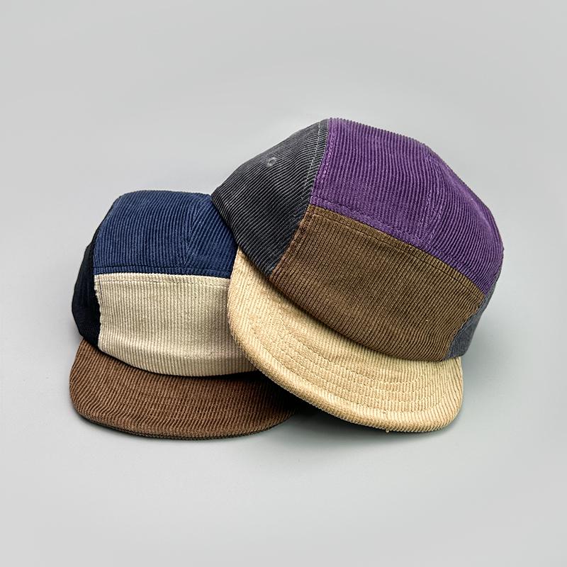Japanese Embroidery Block Baseball Hats New Unisex Corduroy Breathable Retro Sunshade Versatile Street Fashion Peaked Caps