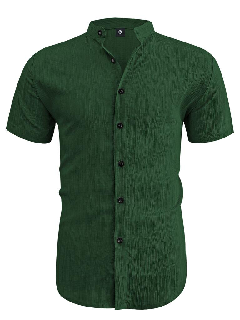 Summer men's short-sleeved shirt stand-up collar casual shirt for men's shirts in stock