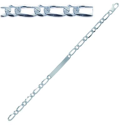 [J0055] - Silver 'Identity' Silver Bracelet - 18 Cm 5 Mm