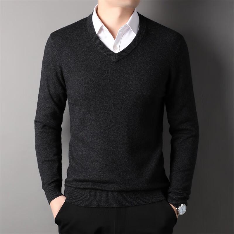 

Fengxun Мужской утолщенный свитер с V-образным вырезом, 100% шерсть 185