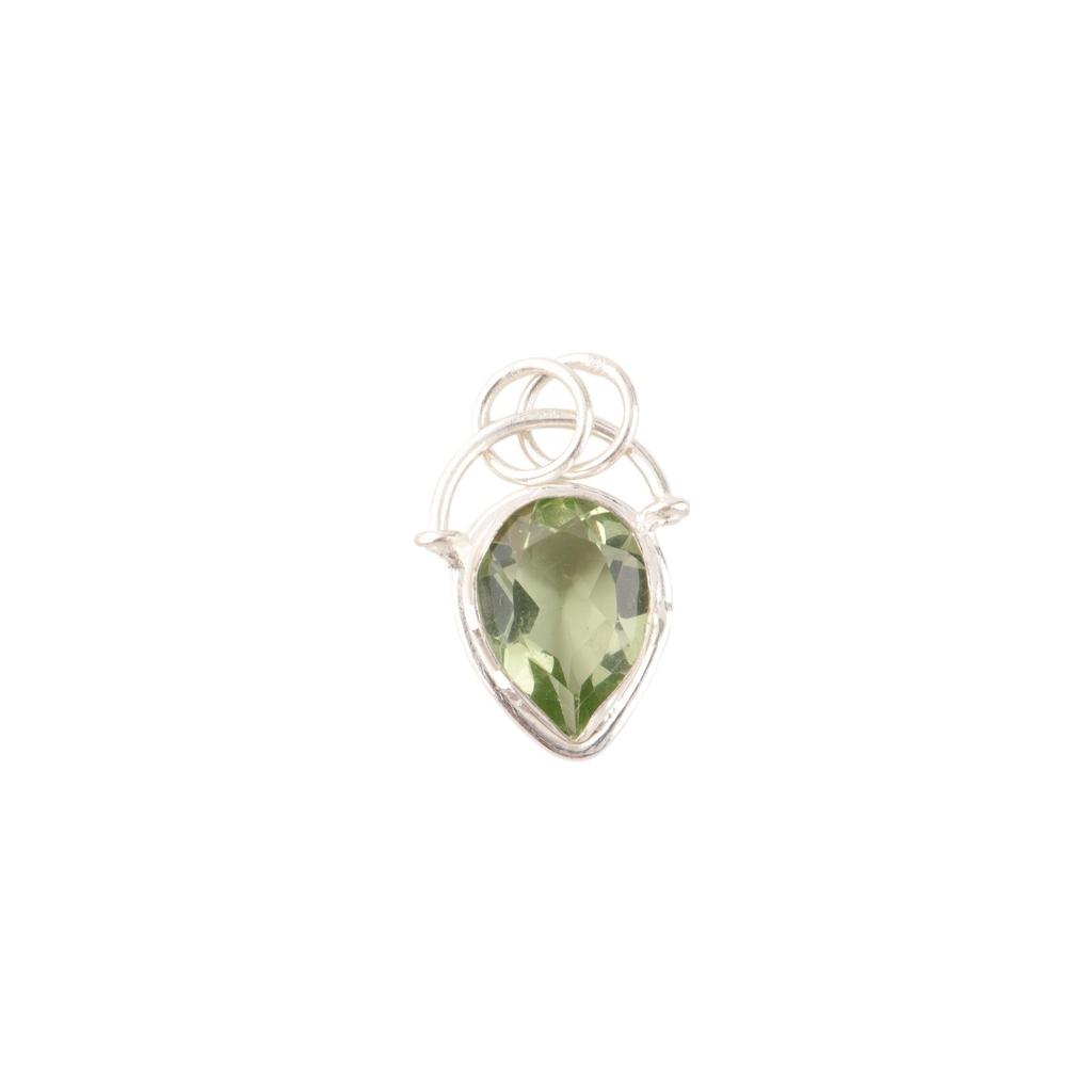 Green Amethyst Gemstone 925 Sterling Silver Handmade Gift Jewelry Pendant 1.01" PP-56-10