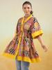 Hand block printed cotton top tunic kaftan handPrinted cotton w/pockets tunic loose fitting free size tunic RedYellow Kaftan Limited edition