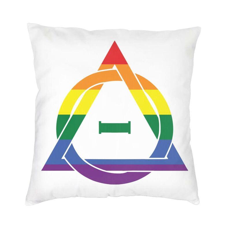 Helenal Unisex Nordic Style Lgbt Therian Theta Delta Throw Pillow Cover Home Decor Custom Square Cushion Cover 45X45 Pillowcover For Sofa