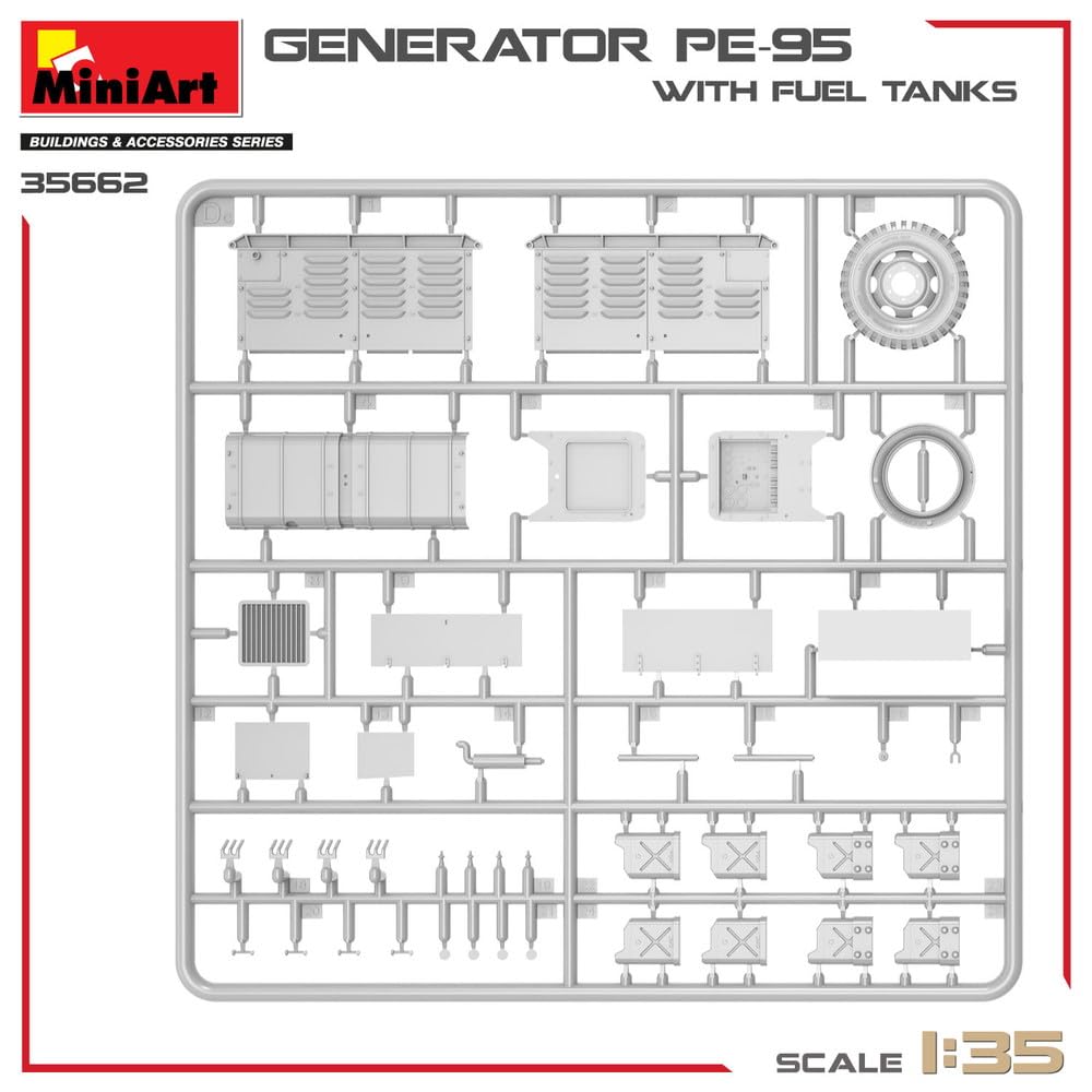 MiniArt Scale Diorama Accessory Generator Fuel Can Set Plastic Model MA35662 1/35 PE-95 &