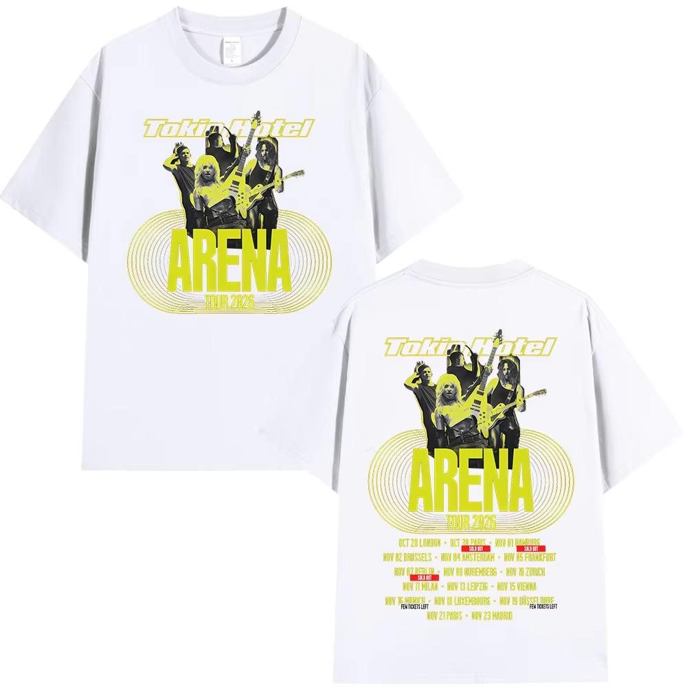 Rock Band Tokio Hotel Arena Tour 2026 Merch TShirts Unisex Unisex Fashion Vintage Short Sleeve TShirt High Quality Cotton T Shirts