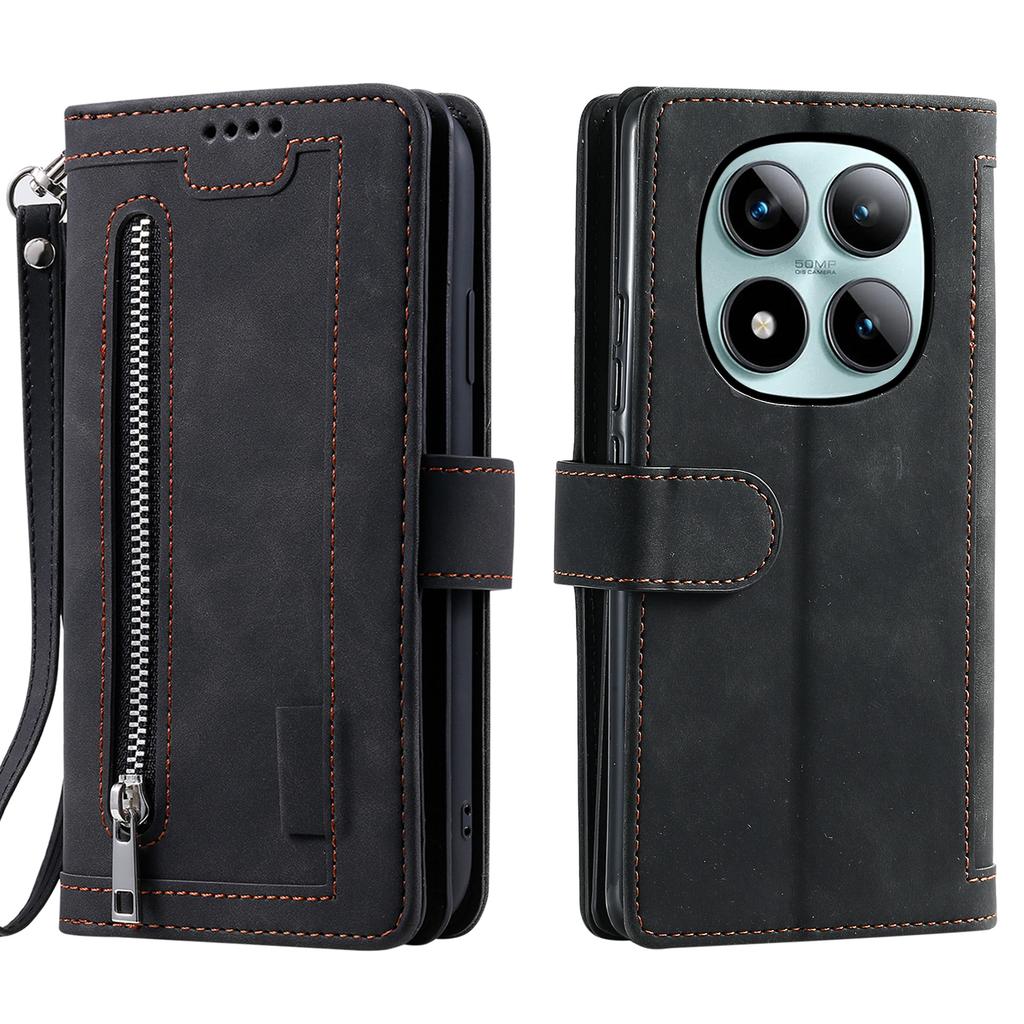Zipper Cards Wallet Leather Case For Xiaomi Redmi Note 15 Pro Plus 14 13 12 11 14C 13C RFID Flip Bag Pocket Kickstand Flip Cover