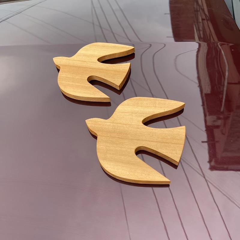 2pcs/set Wooden Swallow Wall Decor Handmade Craft Hanging Ornament Home Living Room Bedroom Wall Art Pendant