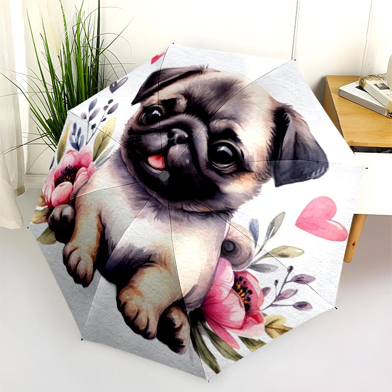 1PC cute dog pet puppy Umbrella Portable Folding Umbrella Iron Frame Hole Bone Structure Outdoor Home Umbrella A14