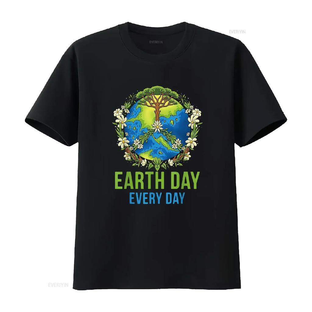 Womens Earth Day Every T Shirt For Kids vintage Washed Stylish homme graphic streetwear Soft designer clothes