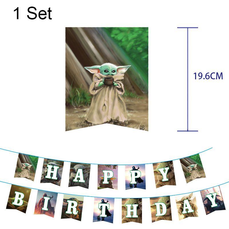 Decoración Suministro Fiesta Cumpleaños Tema Yoda Niños Con Platos Vasos Pancarta Globos**