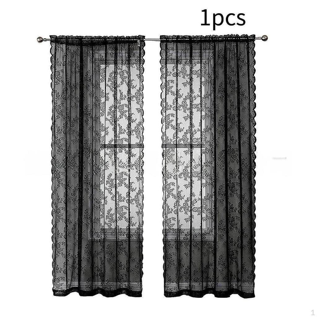Floral Lace Curtain Mesh Voile for Hotel Room