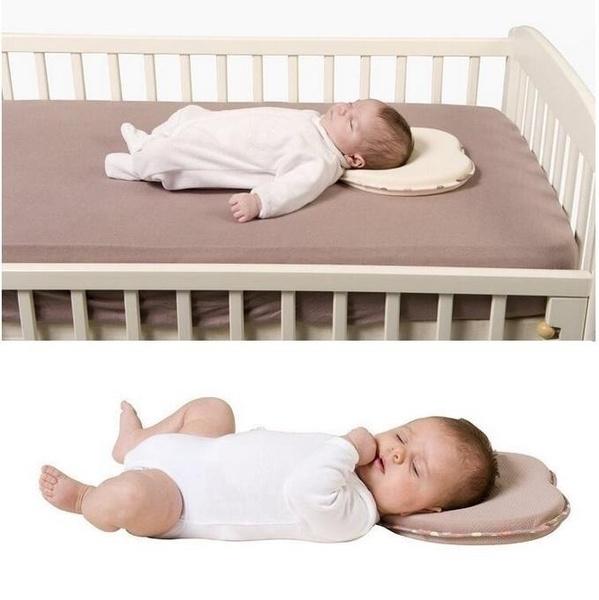 Luxurious Baby Pillow Toddler Sleep Positioner Anti Roll Cushion Flat Head Protection